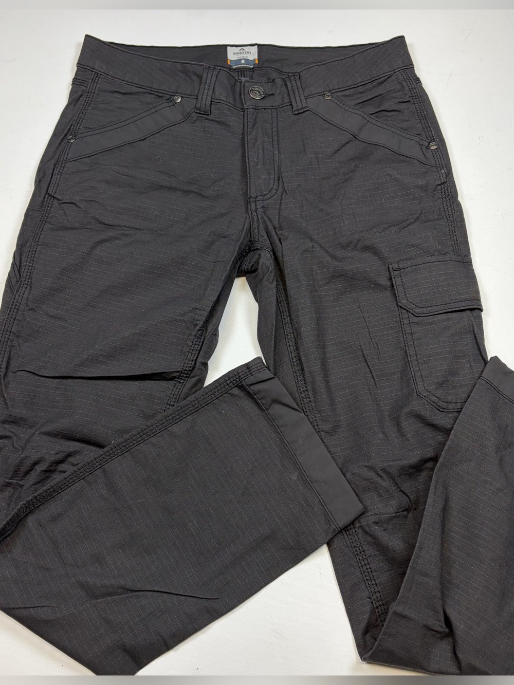 RIDGECUT TOUGHWRSR WOMEN 8 GRAY RIPSTOP UTILITY CARGO WORK PANTS
